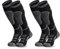 visionreast 2 Paar Skisocken Herren & Damen Merino Wollsocken Atmungsaktive Skistrümpfe Kompressionsstrümpfe Kniehoch für Wintersport, Snowboard Thermosocken Schwarz XL