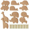 Qunclay Schrankknäufe aus Holz, dekorative Holzknöpfe mit Schrauben, Kommode, Ziehen, Holz, Marine, Wald, Tiere, Möbelknöpfe, Kinderzimmer, Schubladengriffe für Dekoration (Zoo, 12 Set)