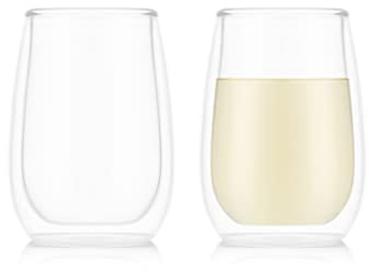 Bodum SKAMAL Set of 2 Double Walled Wine Glasses - Riesling - 0.3 L