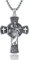 TwoAnts Heiliger Christophorus Kette 925 Sterling Silber Kreuz Medaille Amulett Anhänger Halskette Christliche Geschenke Schmuck für Herren Damen