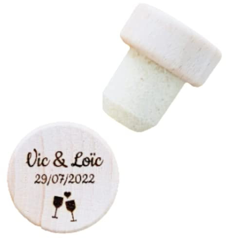 Bouchon de Bouteille de Vin Gravé/Amateur de vin/Cadeau personnalisé facile Mariage Anniversaire EVG EVJF/Cadeau fêtes Papa Père Maman Mère Frère Soeur Parrain Marraine