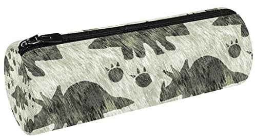 Jura-Triceratops-Dinosaurier-Silhouette Stifteetui aus Segeltuch, Geldbörse, Kosmetiktasche, Make-up-Tasche für Studenten, Schreibwaren, Schule, Büro