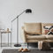 Paco Home Stehleuchte Metall Schwarz Wohnzimmerlampe Lampenschirm Stehlampe Leselampe Standleuchte Büro Bodenlampe Modern Stylisch E27 Fassung Retro