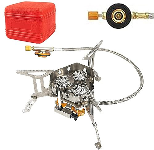CHSEEO Hornillos de Camping Gas Portátil, 5800W Mini Estufa Ultraligera y Duradera Windproof Camping Stove con Encendido Piezoeléctrico, para Camping Senderismo Montañismo Picnic BBQ Acampada #2
