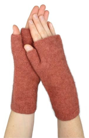 Native World Damen Possum Merino Wolle Handgelenkwärmer, Handwärmer Fingerlose Handschuhe für Frauen, Palisander Orange, One size