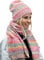 Alur Mütze Damen Beanie mit Schal Set Wintermütze Strickmütze - Warme Elastisch Elegant Winter Mütze Schal EKO - Weiches Garn Stilvoll Universell Warm (WZ1)