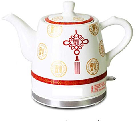 Electric Ceramic Cordless White Kettle Teapot - Retro 1.2 l Jug 1350w Boils Water Fast For Tea Coffee Soup Oatmeal - Removable Base Boil Dry Protection,Yellow,1L (Red 1.2L) vision