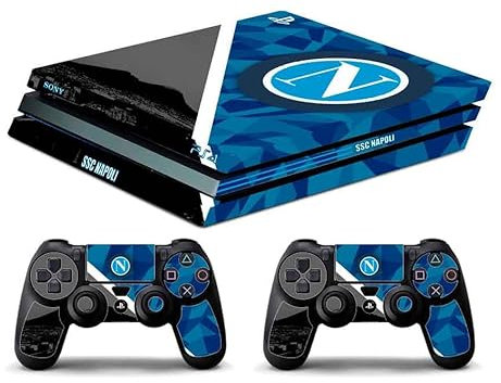 Skin kompatibel mit PS4 PRO - limited edition DECAL COVER AUFKLEBER PLAYSTATION 4 SONY BUNDLE - glänzendes Vinyl (geometrische Neapel)
