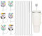 ALINK 6 pcs Pig Straw Covers and 6 pcs Reusable Plastic Clear Straws for Stanley 40 oz 30 oz Tumbler, Silicone Reusable Portable Straw Cap Tips Lids for 10mm Straws,Cute Drinking Straw Topper