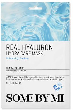 SOME BY MI Real Hyaluron Hydra Care Mask (10er Pack) – Koreanische Hyaluronsäure-Tuchmasken für intensive Feuchtigkeit und aufpolsternde Pflege