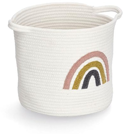Zeller 14481 Aufbewahrungskorb Rainbow, Baumwolle/Polyester, ca. Ø 32 x 28 cm