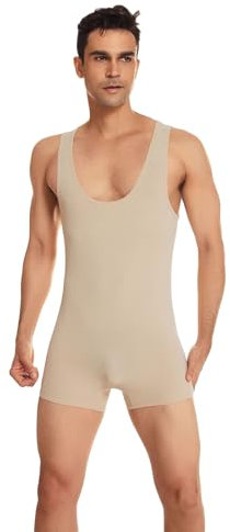 WAZHAKU Body Bodysuit Herren Ballettbekleidung Wrestling Singlet Boxershorts Unterwäsche Stringbody Jumpsuits Bodysuit Pyjamas Reizwäsche Einteiliger Trikot Turnanzug Dessous Stretch Gymnastikanzug