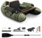 GYMAX Aufblasbares Angelboot, tragbares Belly Boat inkl. Pumpe, Paddel & verstellbaren Schultergurten, Fischerboot mit Fischlineal, Schlauchboot bis 150 kg belastbar (Grün)