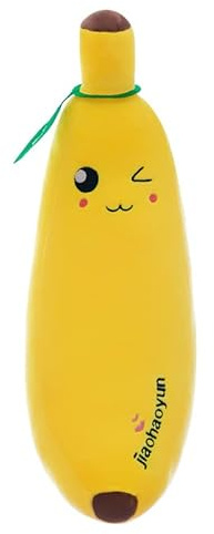 champracer Banane PlüSchtier Puppe Wurfkissen, PlüSch Kuscheltier Banane PlüSchkissen Spielzeug, Schmusetier Geschenk, zum Spielen und Kuscheln für Kinder MäDchen Jungen (35 cm,zwinkern)