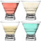 Foppla Juego de 4 copas de Martini de 8 onzas transparentes, vasos de cóctel sin tallos, reutilizables, de plástico, multifunción, para bar, martini, fiestas de noche, cumpleaños