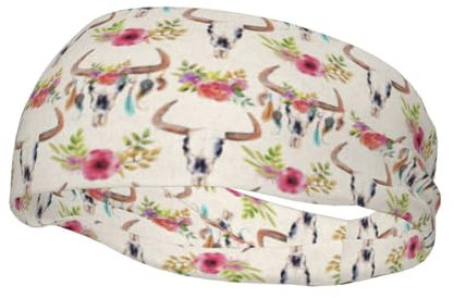 Runner Bull-Totenkopf-Druck, Sport-Stirnbänder und Schweißbänder für Damen und Herren zum Laufen, Radfahren, Yoga, Basketball