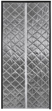 Magnetic Thermal Insulated Door Curtain, Windproof Thickened Soundproof Door Insulation Curtain, Privacy-Protecting Thermal Door-Cover for Winter Heater Room (Gray, 95x210cm)