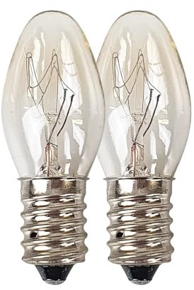 Cello Pack of 2 E14 Replacement Bulbs - Himalayan Salt Lamp Electric Melt Wax Burners 15W Energy Efficient Light Warm White Colour Small Screw Versatile Lighting Reading