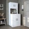 ROOMART, Badezimmer, Waschmaschinenschrank, Waschturm, Waschmachinenregal, Waschmaschinenüberbau - BHT: 70 x 180 x 69 cm (mit Oberschrank, Weiß)