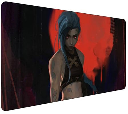 League of Legends Gaming Mauspad,Groß Mousepad XXL 900 x 400 mm,rutschfeste Gummiunterseite genähte Kanten,für PC, Laptop,Großer Erweiterter Schreibtisch Schutz Für Home Office.