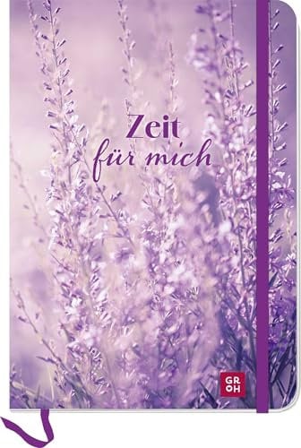 Notizbuch Zeit für mich Lavendel: Softcover-Blankbook im DIN A5-Format mit 96 Seiten und Punkteraster. Mit Einstecktasche, Gummiband, Lesebändchen, runde Ecken