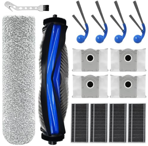 DianSung Accessori di ricambio per ECOVACS DEEBOT T80 Pro Omni / T80 OMNI / T80 Pro aspirapolvere robot,2 Spazzola a Rullo + 4 sacchetti + 4 spazzole laterali + 4 filtri + spazzola