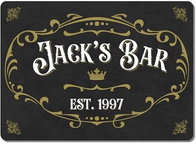 Personalised Beer Garden Sign – Custom Vintage-Style Metal Plaque for Garden Bar or Patio (A4 (283mm x 197mm))