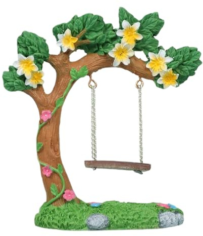 Generisch Deko Miniatur Schaukel Für Feengarten Aus Kunstharz Mit Detail Für Puppenhaus Und Tisch Deko Kreative Winzige Möbel