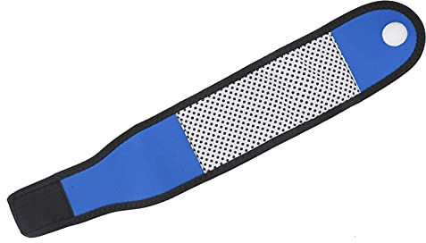 Domary Selbstheizung Magnet Handgelenk Stütze Klammer Winter Halten Sie Warme Band Sport Sport Turmaline Armband Zur Erholung von Schmerzlinderung und Arthritis Prävention (Schwarz und Blau)