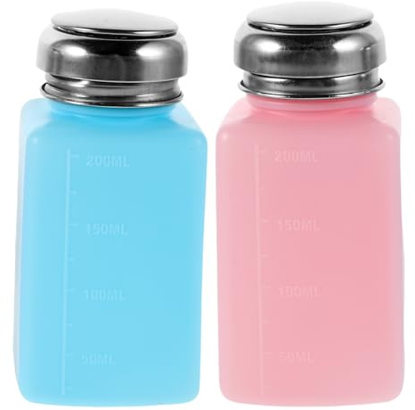 SAFIGLE Antistatische 2 Stück 200 Ml Lösungsmittelspender Flasche mit Druckpumpe Wiederbefüllbarer Alkoholspender aus Kunststoff für Labor und Industrie