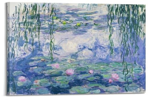 Claude Monet-Wasserlilien-Poster auf Leinwand, Gemälde, Wandkunst, dekoratives Bild, Drucke, moderne Dekoration, 60 x 90 cm