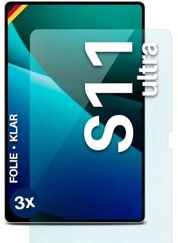 moex FlexProtect Schutzfolie kompatibel mit Samsung Galaxy Tab S11 Ultra Displayschutz nur 0.2 mm dünn, Folie für das Display, HD Ultra klar und extra kratzfest - 3 Stück