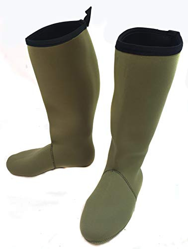 Bison 4mm Neoprene Knee High Boot Socks, Green