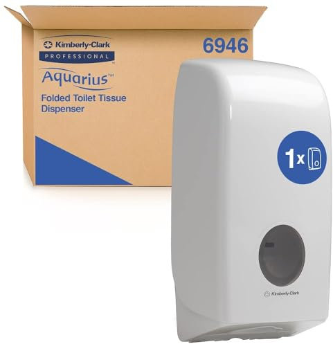 Aquarius-Spender für Einzelblatt-Toilettenpapier 6946 – 1 x Spender für Einzelblatt-Toilettenpapier, weiß