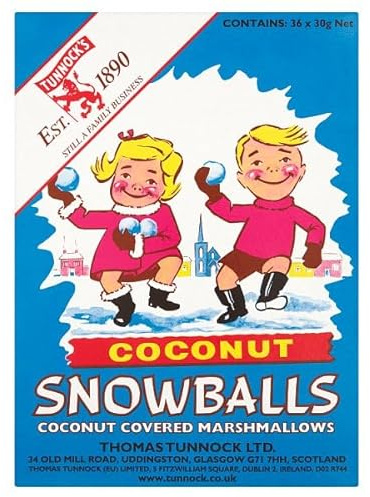 Tunnocks Coconut Snowballs 36 Pack – Chocolate-Coated Coconut Treats