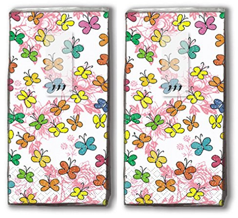 20 Taschentücher (2x 10) Farbenfrohe Schmetterlinge / Frühling / Motivtaschentücher