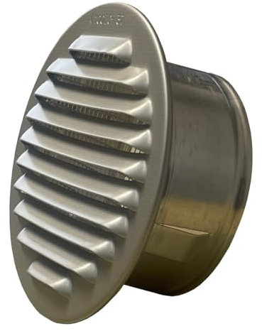 Trobak Lüftungsgitter Aluminium eloxiert mit Stutzen, DN 75-80 mm
