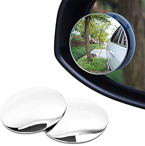 Gasea Pack of 2 Blind Spot Mirrors for Cars, 2 Frameless HD Glass 360°Rotatable Convex Rear View Mirrors for Universal Cars, Vans, Trucks, Motorbike and More Side Mirror Blind Spot