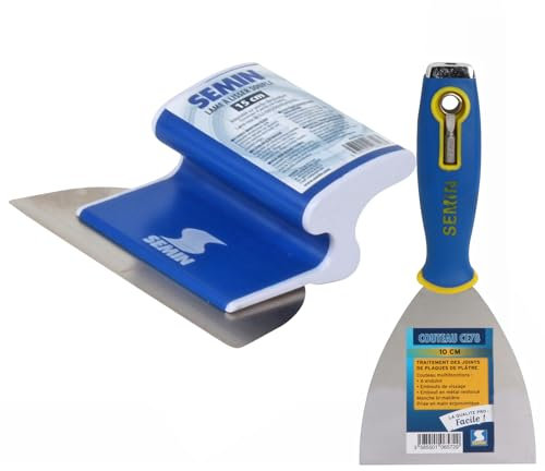 Semin - Lame CE 78 pour Enduire et Lisser -15 cm et Semin - Couteau à Enduire Multifonctions CE 78-10 cm