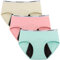INNERSY Menstruation Unterwäsche Jugendliche Mädchen Baumwolle Periodenslip 3er Pack (10-12 Jahre, Beige/Rosa/Grün)