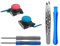 [New édition] 2PCs Joystick Analogique 3D de Remplacement pour Manette Nintendo Joy-Con et Switch Lite, Thumb Stick Capuchons de Stick avec Tournevis Kit d'outils de Reparation (Rouge / Bleu Néon)