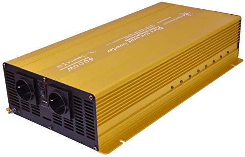 SOLARTRONICS NP4000 Spannungswandler 24V 230V Reiner Sinus 4000W/8000W Wechselrichter 24V auf 230V Stromwandler mit USB-A Anschluss und AC Steckdose