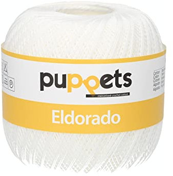 Puppets 4576012-07001 Häkelgarne, 100% Baumwolle, 7001, Stärke 12, 100g, 103 Gramm