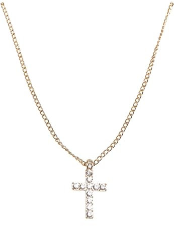 Urban Classics Unisex TB3885-Diamond Cross Necklace Manschettenknöpfe, Gold, one Size