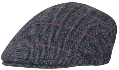 WALKER AND HAWKES - Cambridge - Unisex Schiebermütze aus Tweed - Country-Stil - Blauer Tweed - XS (56cm)