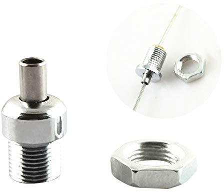 10Pcs Adjustable Steel Cable Guide with 1/2IP Threaded Pipe and 1/2F Hex Nut Wire Locker Rope Fixer Safety Buckle Pendant Light Fitting Accessory DIY Hardwire Picture Hanging Wire Replacement