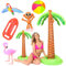 I LOVE FANCY DRESS Summer Inflatable Set - 6ft Palm Tree, 3ft Palm Tree, Beach Ball, Parrot, Monkey, Flamingo and Lifeguard Float - Summer Fun Beach Pool Party Decorations