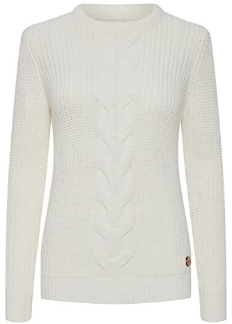 OXMO Natasja Damen Strickpullover Grobstrick Pullover, Größe:M, Farbe:Cloud Dancer (114201)