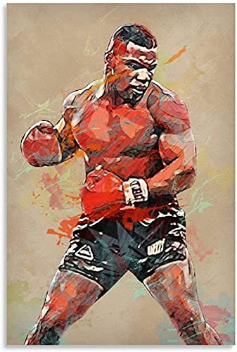 GPEIHANG Leinwand Bilder Kunst Mike Tyson Legendary Boxer Sport und Bild für Moderne Familiendekoration Malerei Poster Druckt Gedruckte 23.6x35.4(60x90cm) Kein Rahmen
