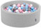 KiddyMoon 90X30cm/200 Bolas Piscina De Bolas para Ninos Hecha En La UE, Gris Clr:Blanco/Gris/Babyblue/Rosa Claro
